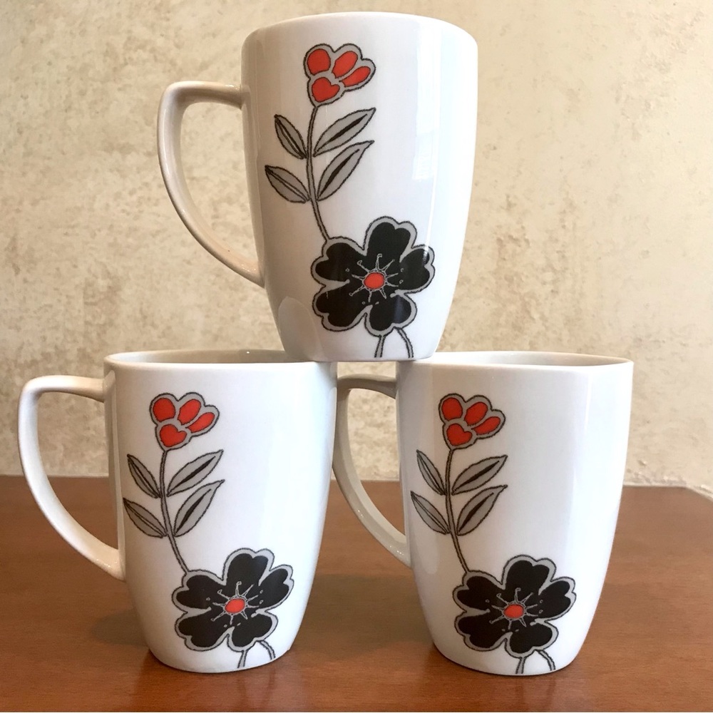THREE Corelle Mandarin Flower Mugs